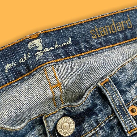 7 For All Mankind Standard Straight Leg Medium Wash Denim Cotton Blue Jeans 31 - Picture 3 of 9